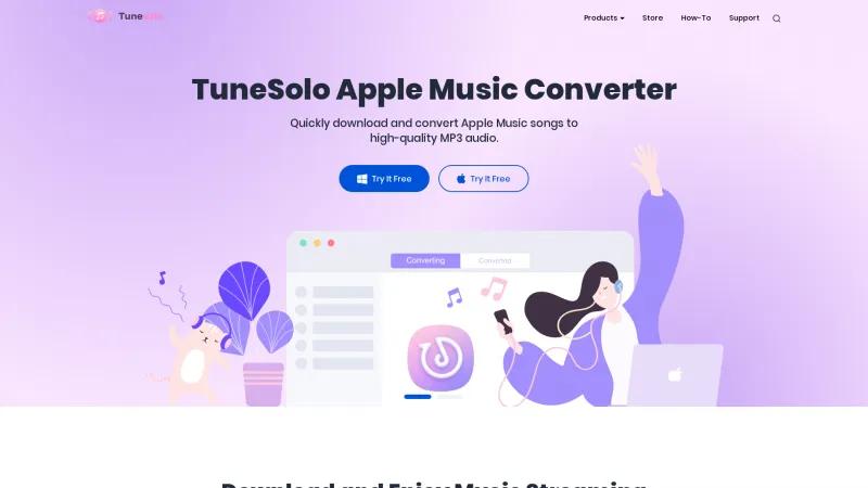 Homepage of TuneSolo