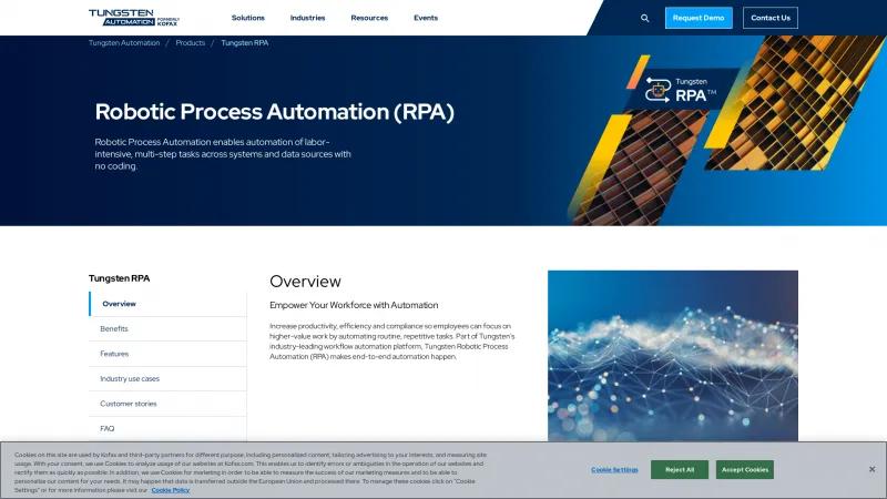 Homepage of Tungsten RPA