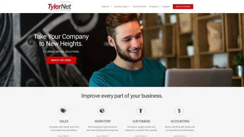 Homepage of TylerNet POS Software
