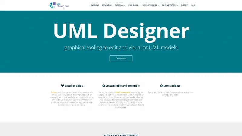 Homepage of UML Designer