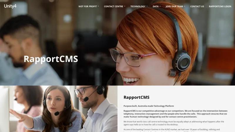 Homepage of RapportCMS