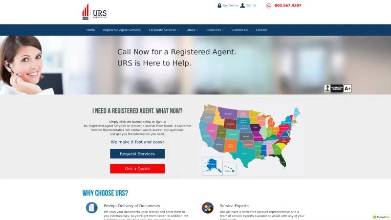 Homepage of URS Agents