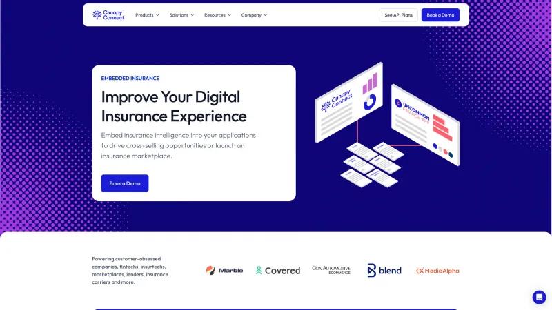 Homepage of Canopy Connect