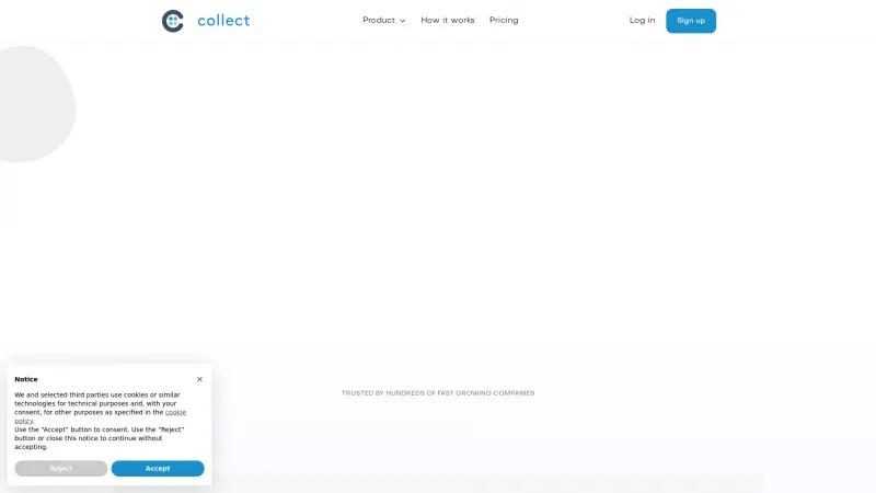 Homepage of Collect