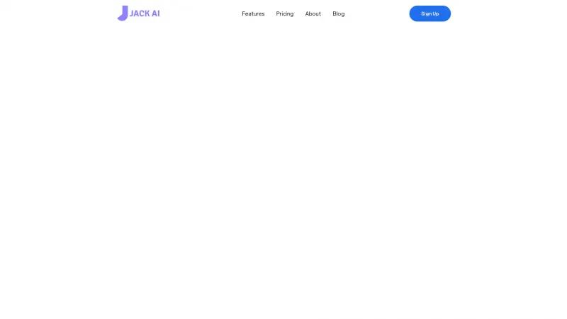 Homepage of Jack AI