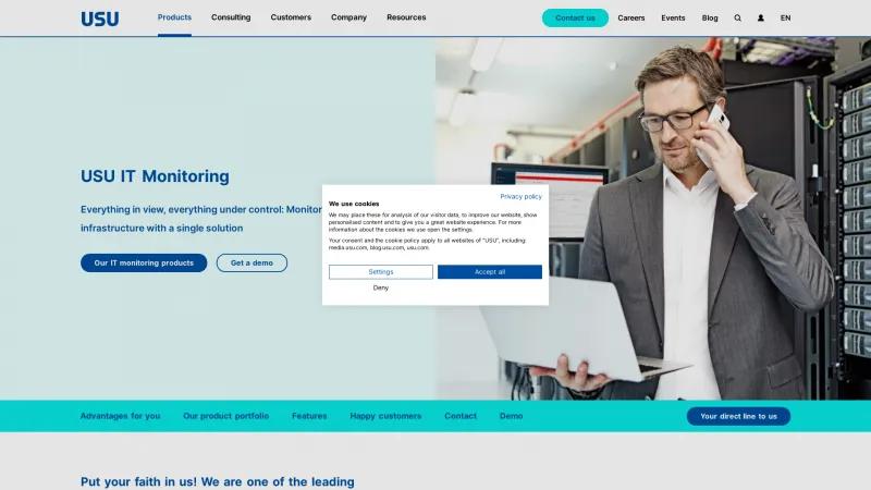 Homepage of USU IT & Service Monitoring (ZIS)