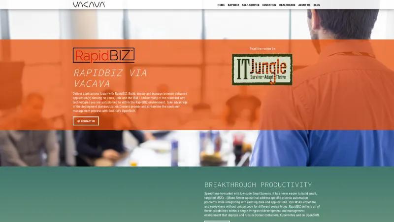 Homepage of RapidBIZ