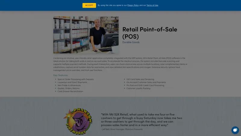 Homepage of S2K Retail POS