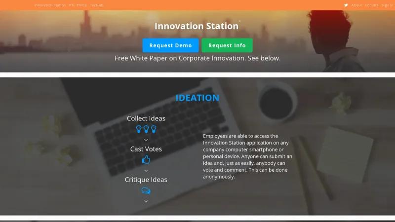 Homepage of InnovationStation