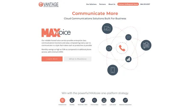 Homepage of MAXvoice