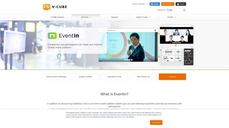 Homepage of EventIn