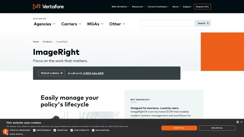 Homepage of ImageRight