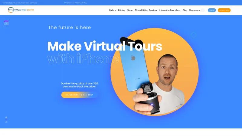 Homepage of Virtual Tours Creator