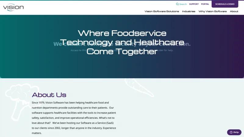 Homepage of Food Service Management Software