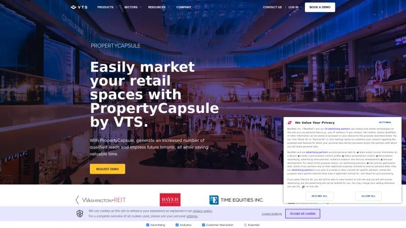 Homepage of PropertyCapsule