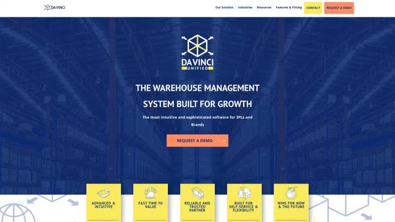 Homepage of Da Vinci Supply Chain Business Suite