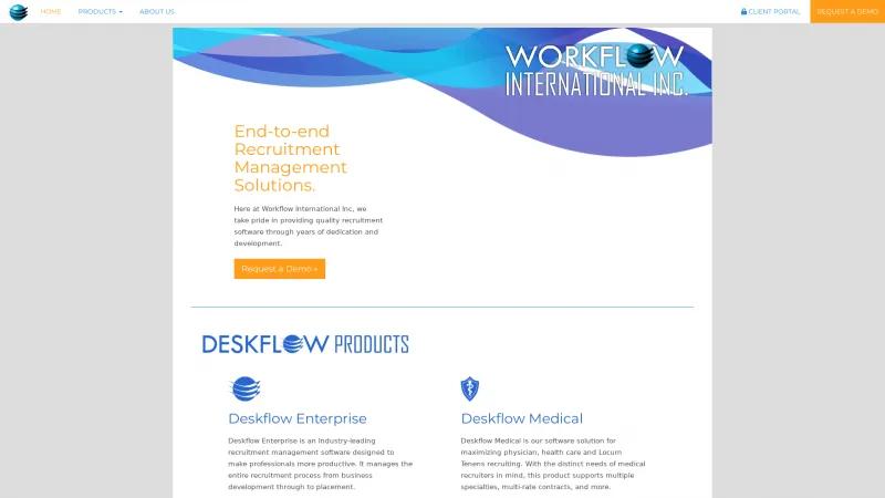 Homepage of Deskflow Enterprise