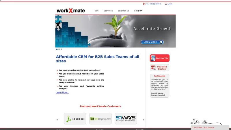 Homepage of workXmate