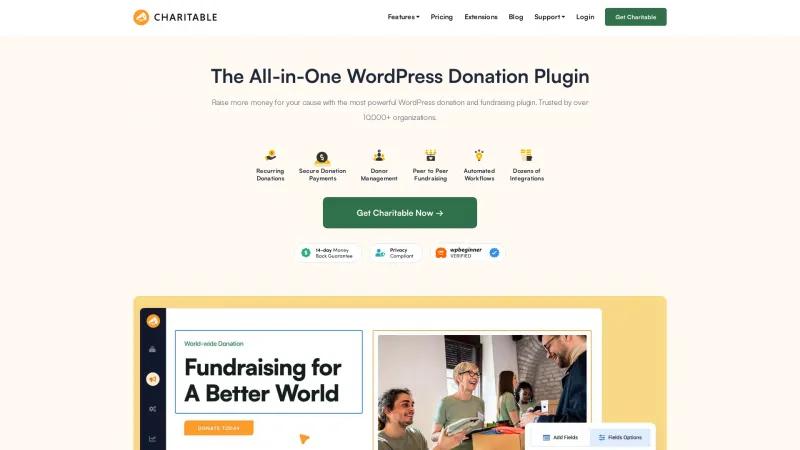 Homepage of Charitable