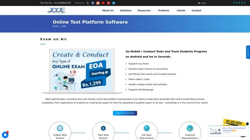 Homepage of Exam on Air (EOA)