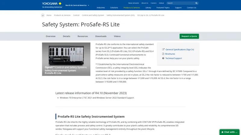 Homepage of ProSafe-RS Lite