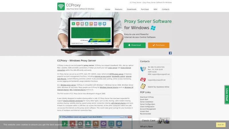 Homepage of CCProxy