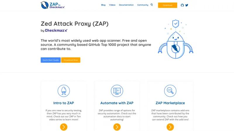 Homepage of OWASP ZAP