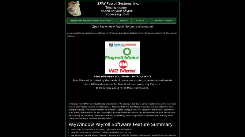 Homepage of PayWindow