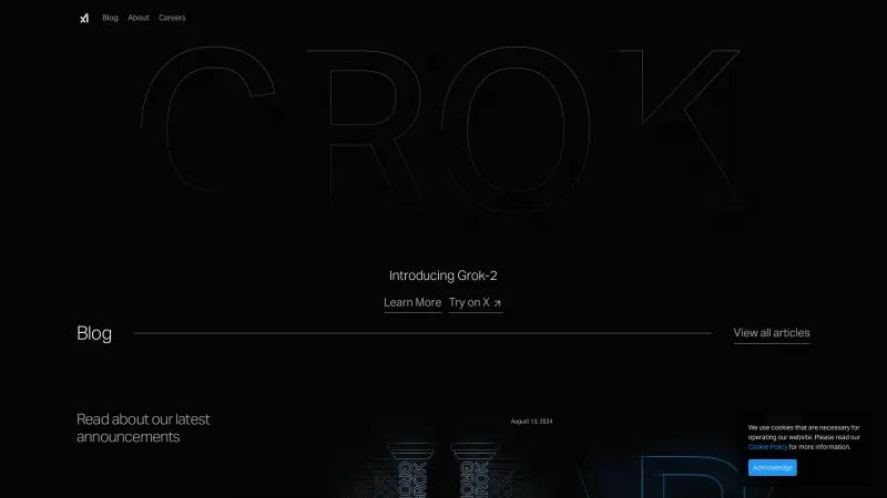 Homepage of Grok