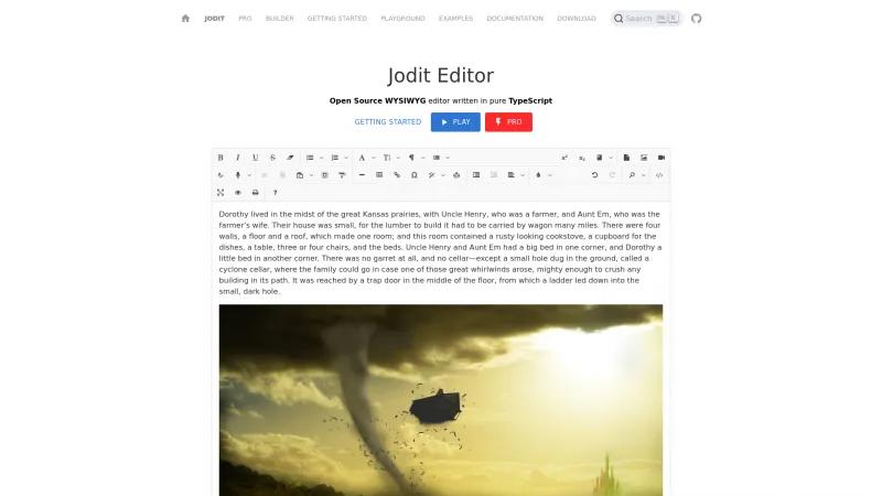 Homepage of Jodit