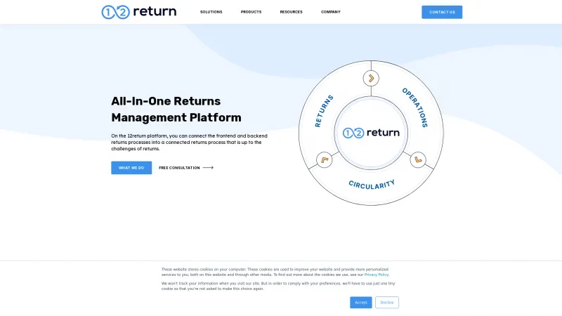 Homepage of 12Return