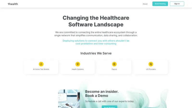 Homepage of 1health