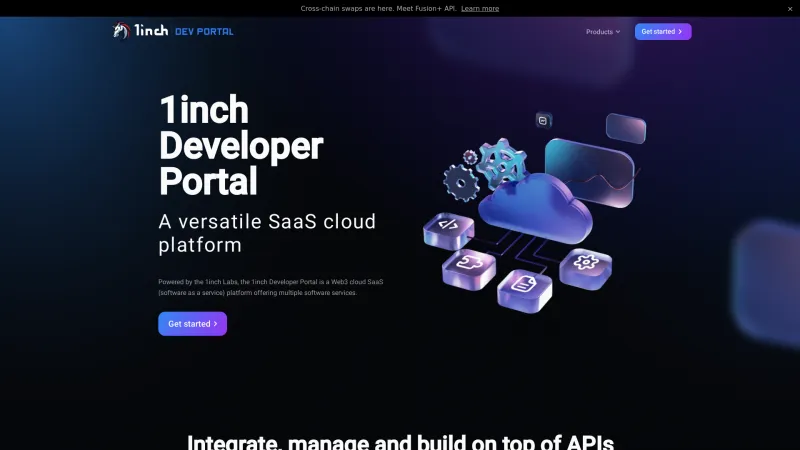 Homepage of 1inch Developer Portal