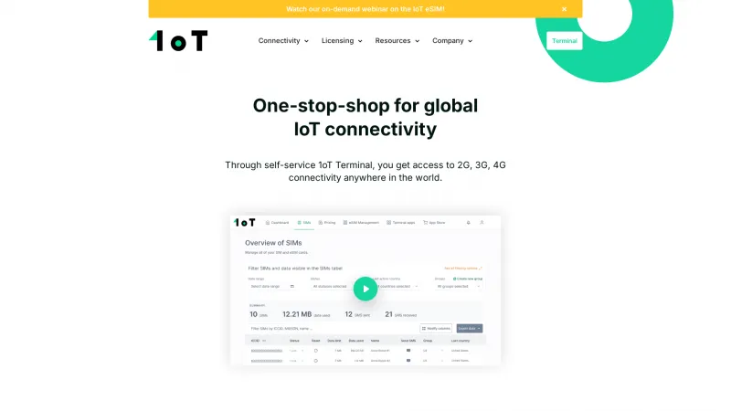 Homepage of 1oT