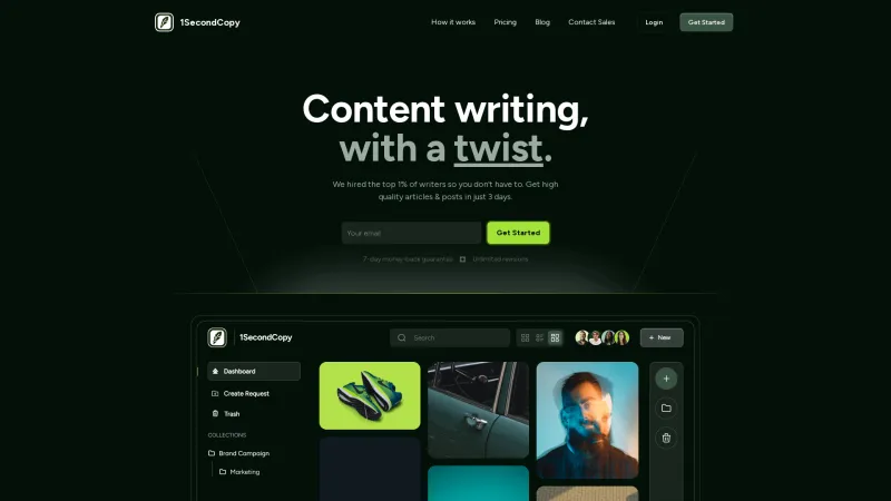 Homepage of 1SecondCopy