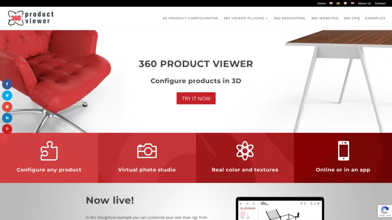 Homepage of 360 Product Viewer