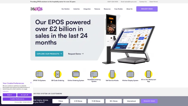 Homepage of 3S POS