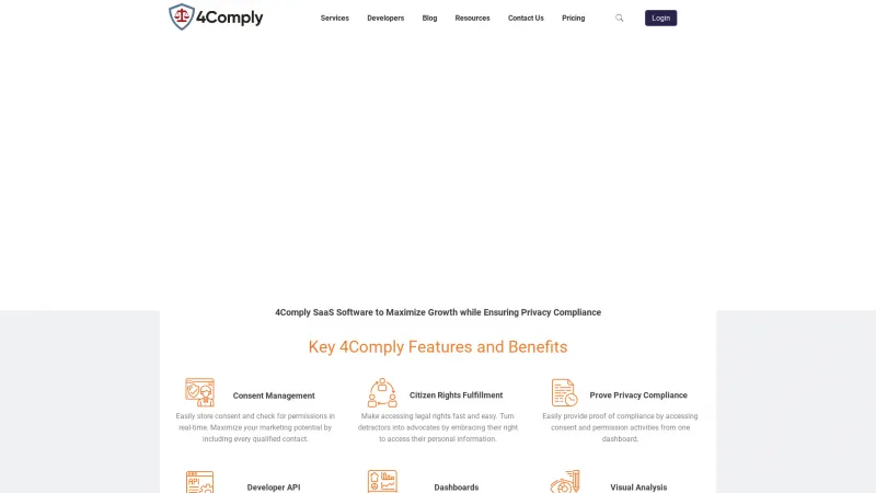 Homepage of 4Comply