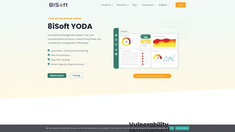 Homepage of 8iSoft YODA