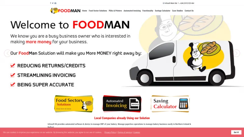 Homepage of FoodMan