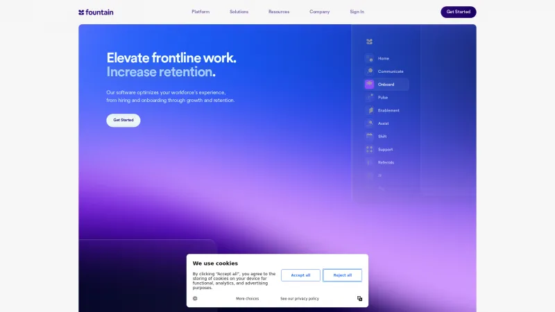 Homepage of Fountain