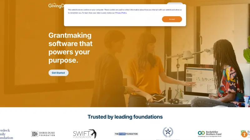 Homepage of GivingData