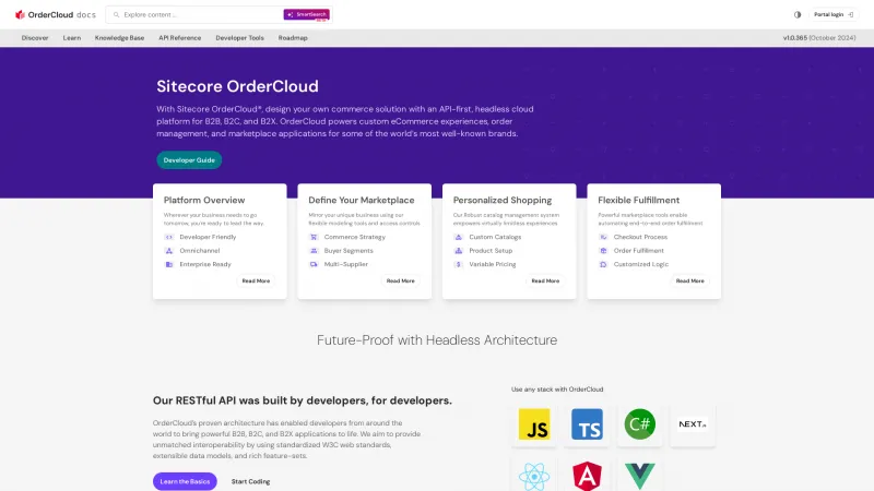 Homepage of OrderCloud