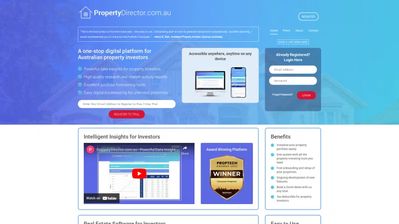 Homepage of PropertyDirector