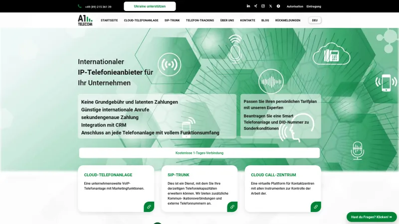 Homepage of A1 Telecom