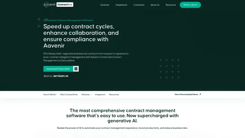 Homepage of Contractflow