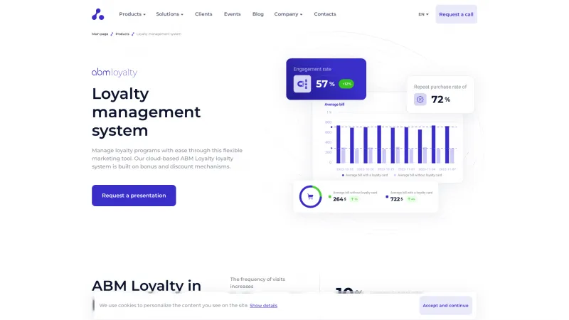 Homepage of ABM Loyalty