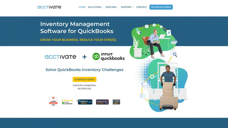 Homepage of Acctivate Inventory Software