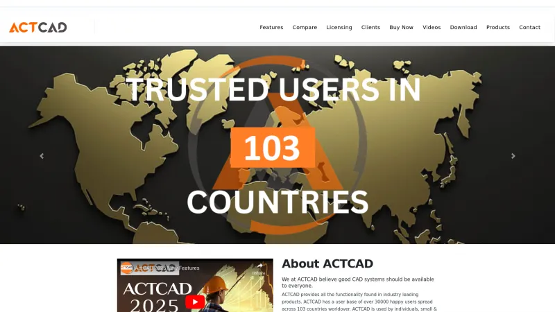 Homepage of ActCAD Software