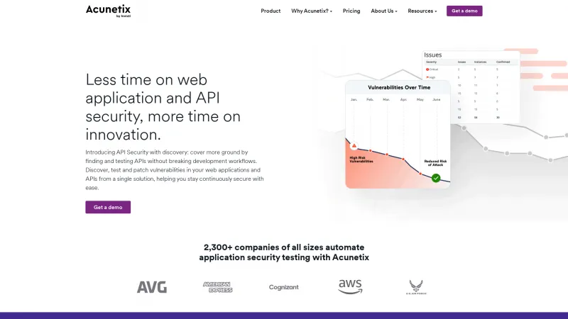 Homepage of Acunetix